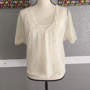 Shear Layered Cropped Dolman with Gold